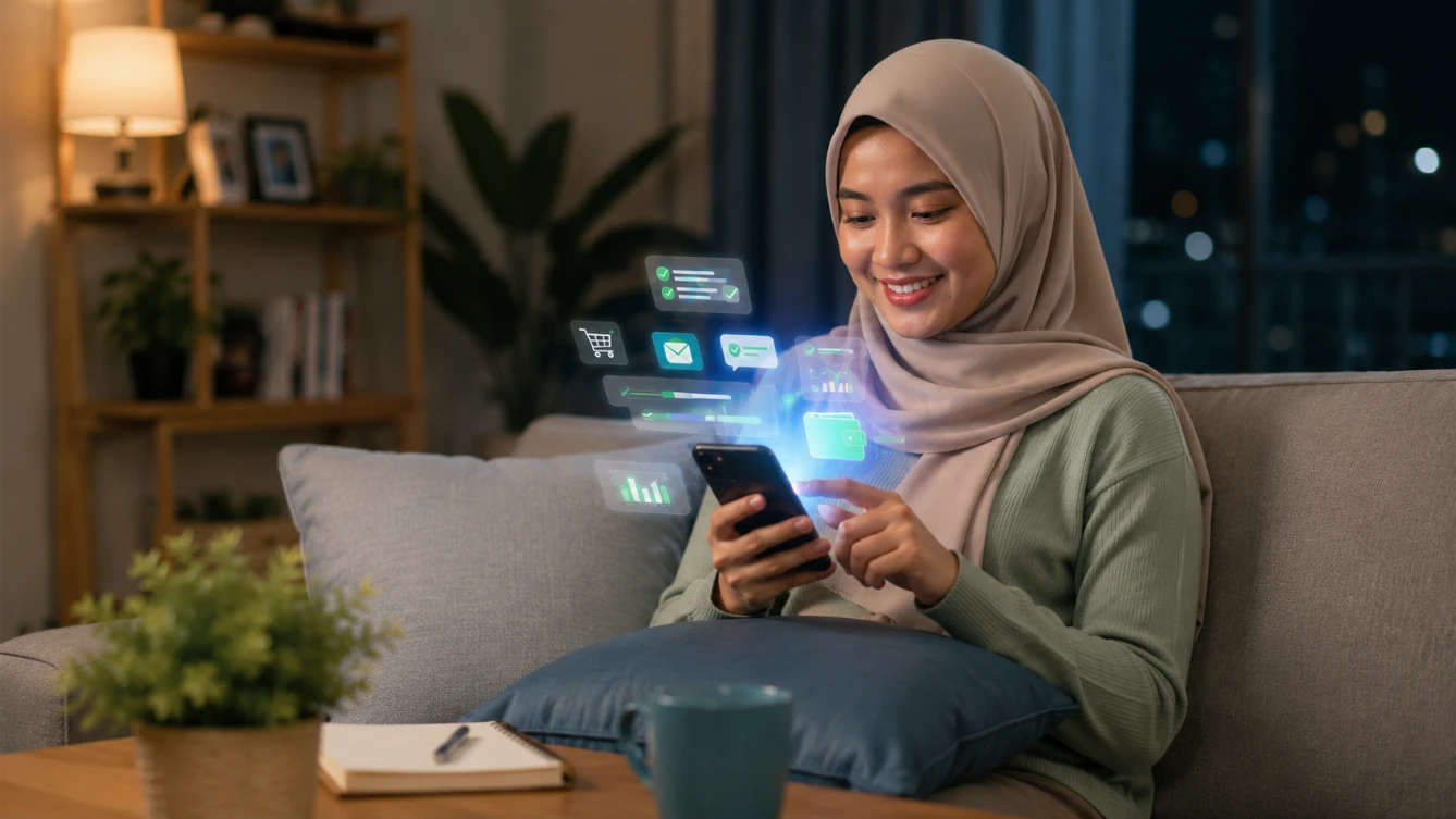 Jana duit dari rumah guna telefon